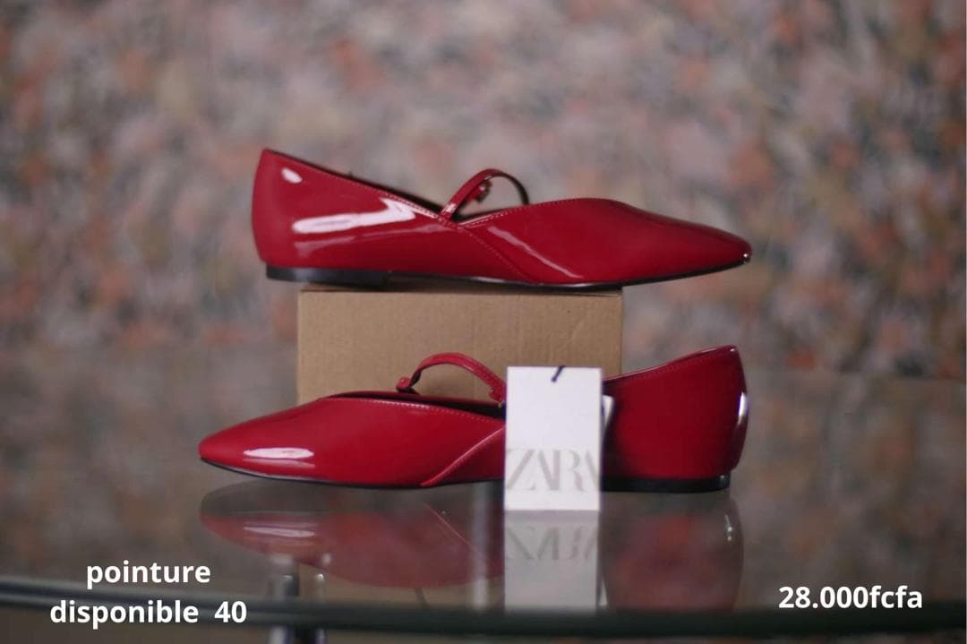 ZARA 40 BALLERINE ROUGE