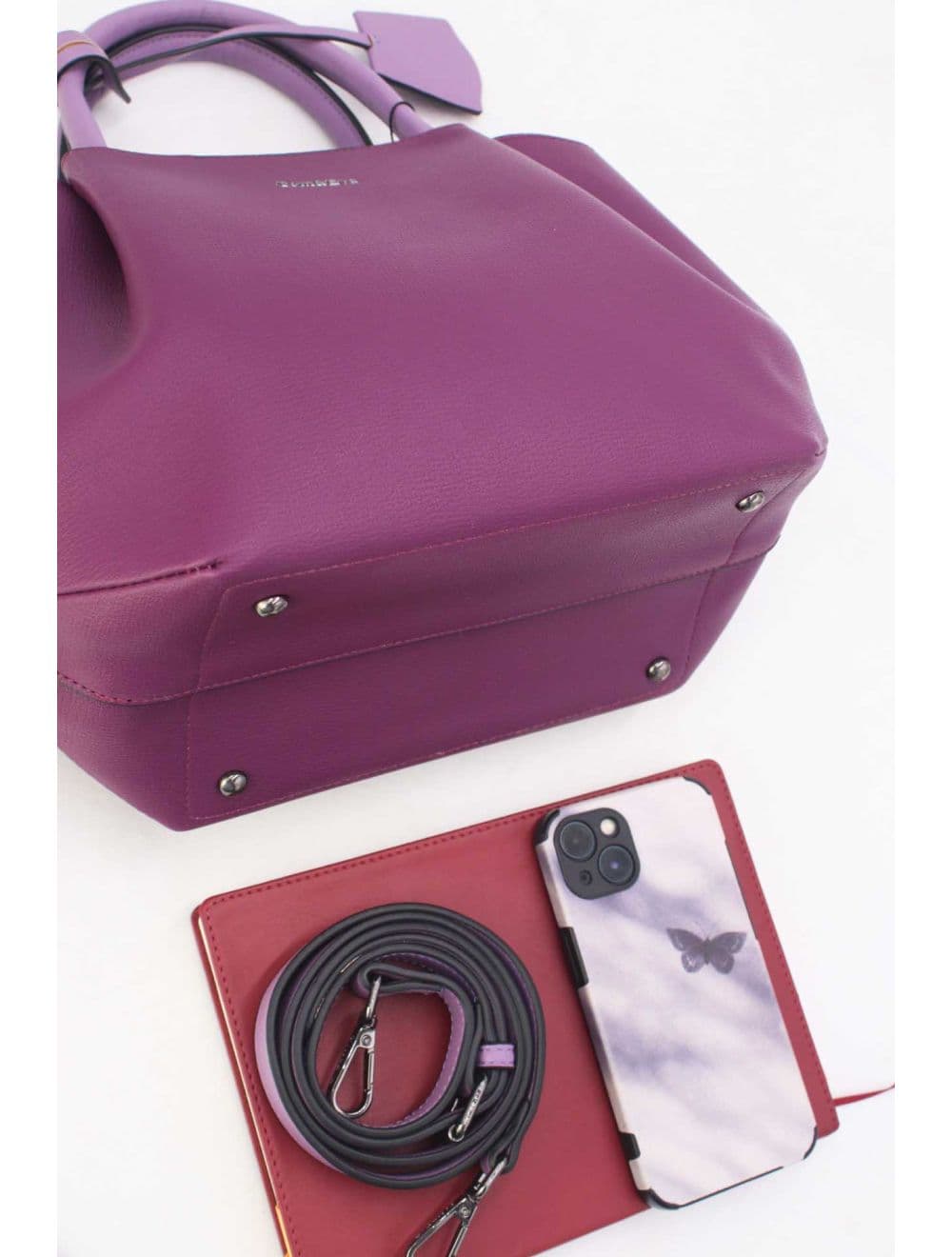 Sac à Main Effet Cuir 25B-6375-Purple/L.Purple — vue 4