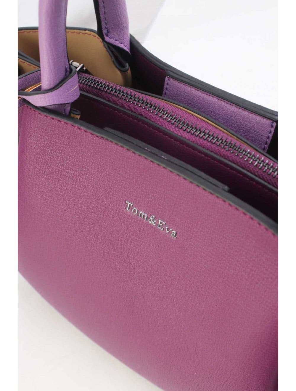 Sac à Main Effet Cuir 25B-6375-Purple/L.Purple — vue 5