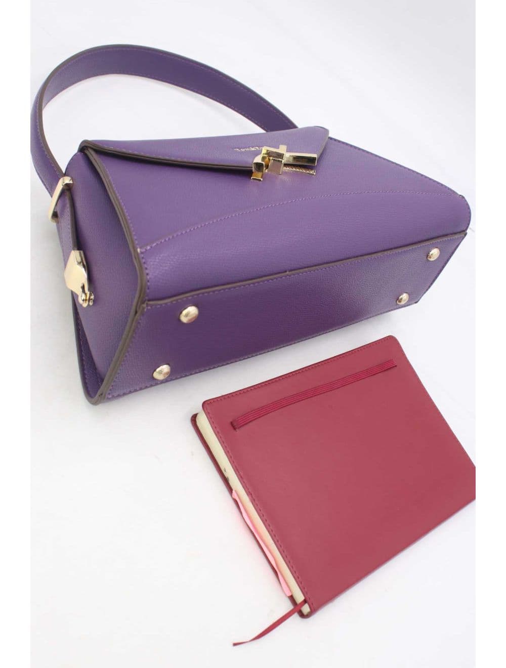 Sac à main Effet Cuir trapèze Chic 25B-6397-Violet — vue 4