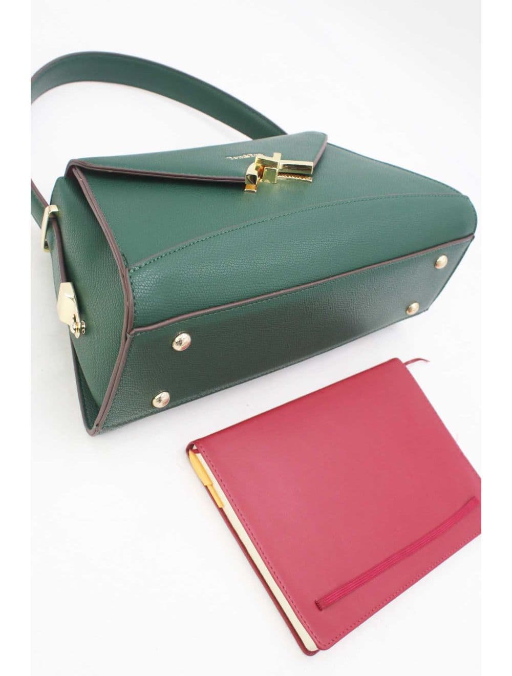 Sac à main Effet Cuir trapèze Chic 25B-6397-Vert — vue 4