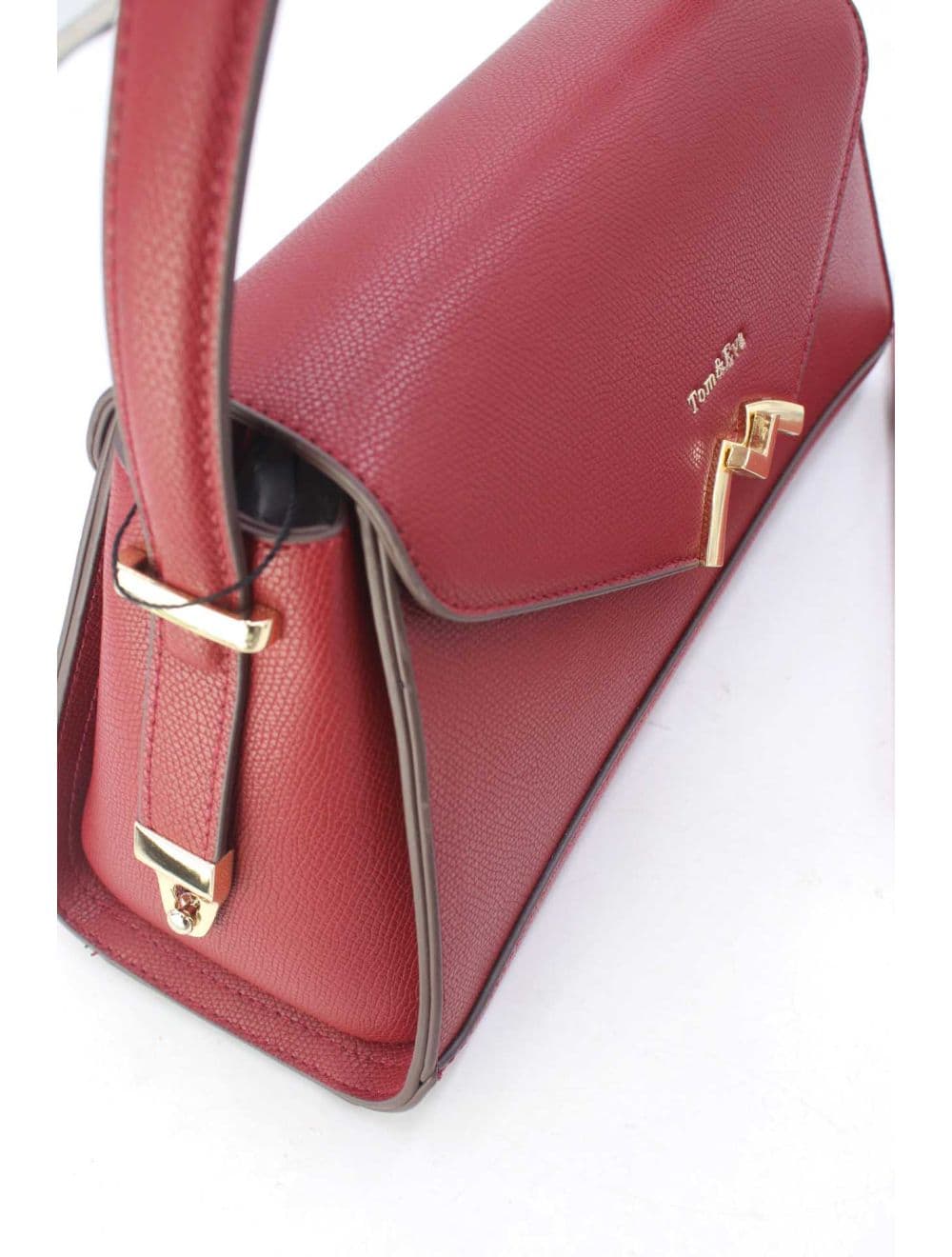 Sac à main Effet Cuir trapèze Chic 25B-6397-Burgundy — vue 5