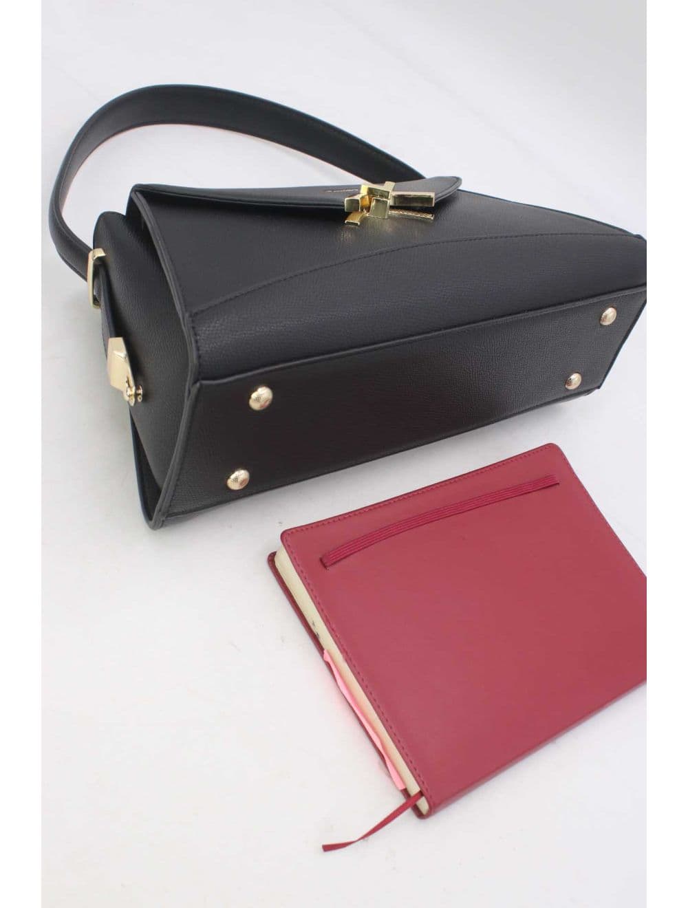 Sac à main Effet Cuir trapèze Chic 25B-6397-Noir — vue 4