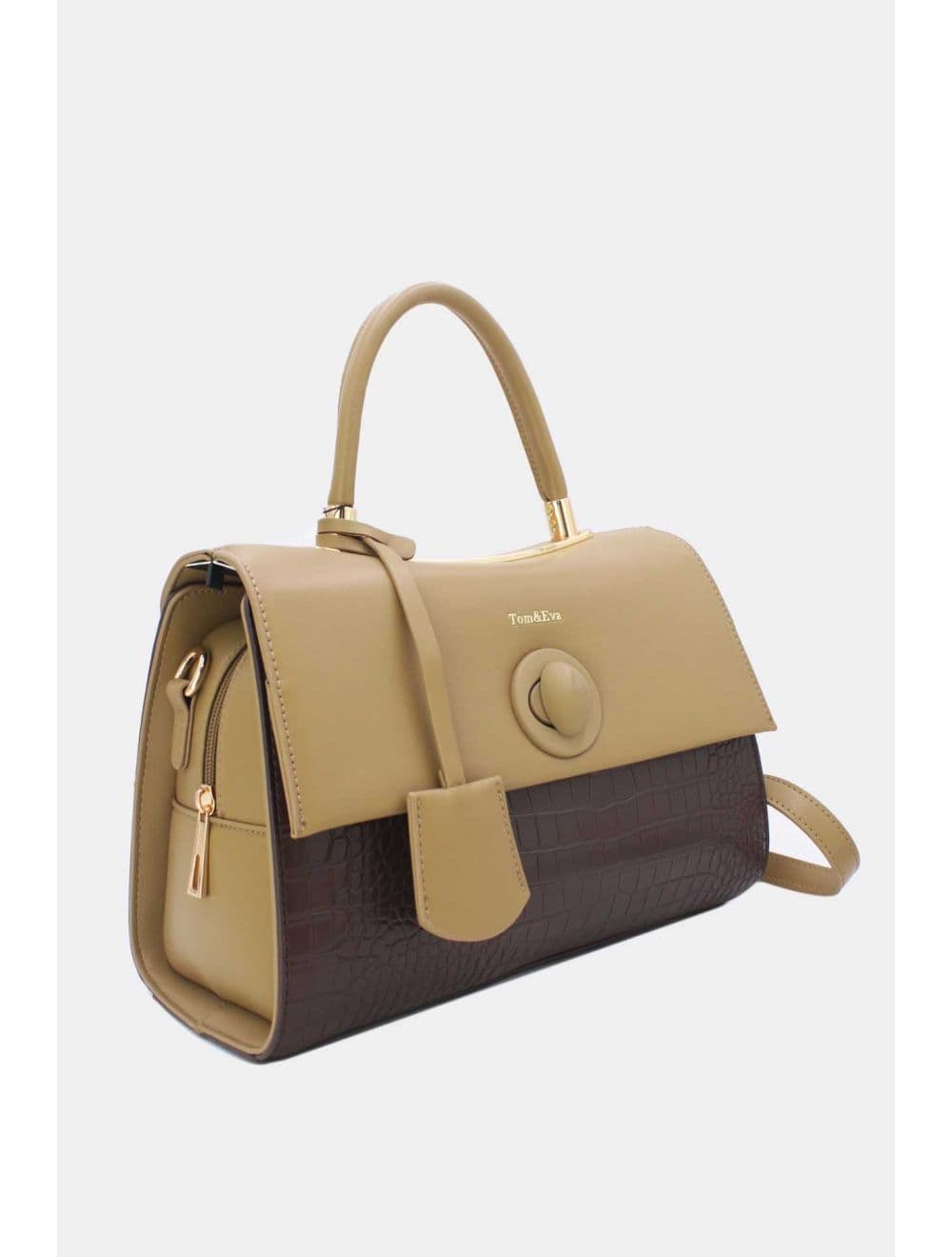 Sac à Main Style Vintage à Effet Croco 23B-5764-Coffee/Taupe — vue 2