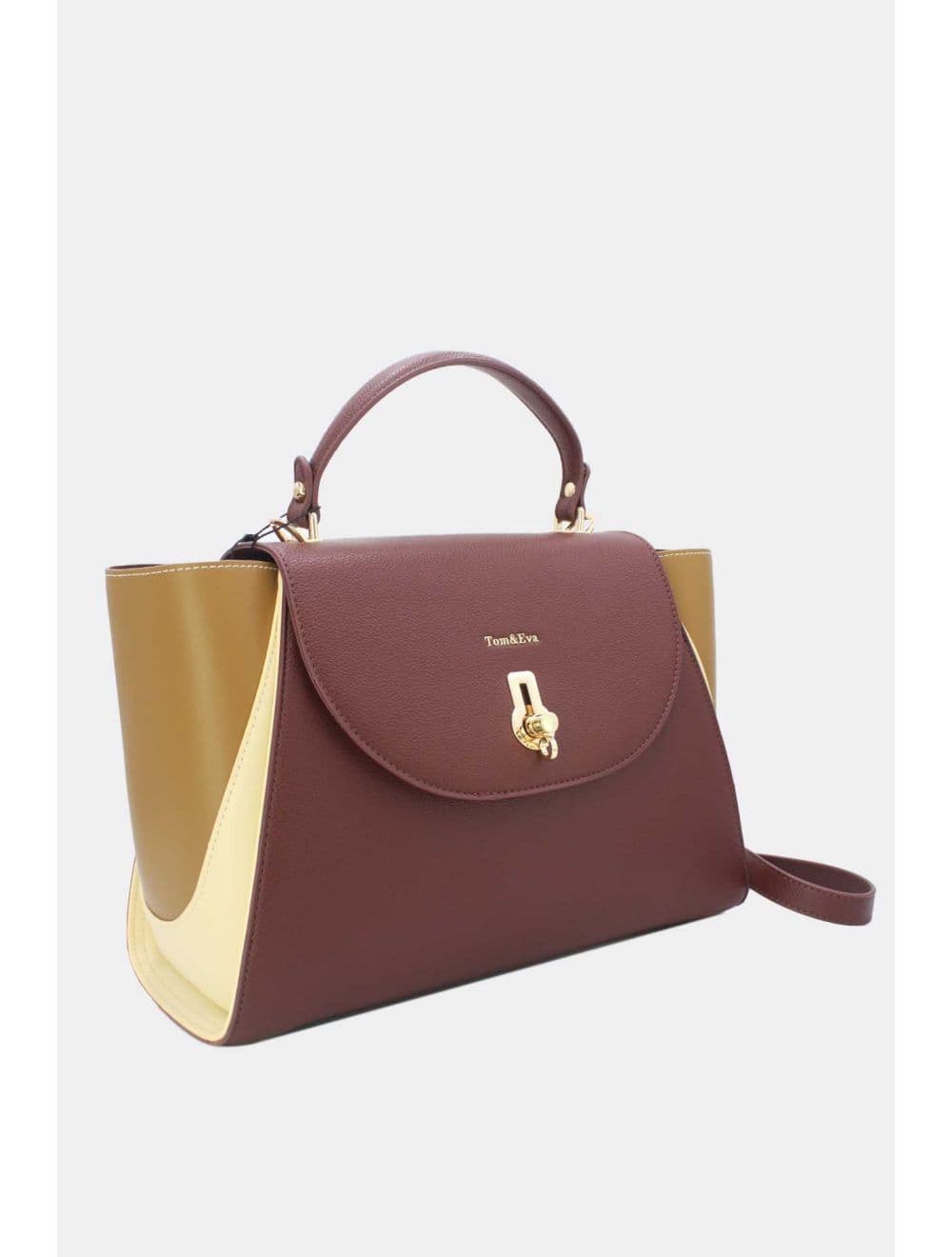 Sac De Travail Femme Tricolore RÉASSORT 23B-5840-Coffee/Khaki — vue 2