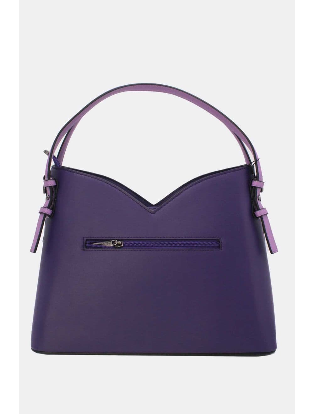 Sac Seau Structuré à Découpe Géométrique avec Double Anse 25B-6399-Violet — vue 3