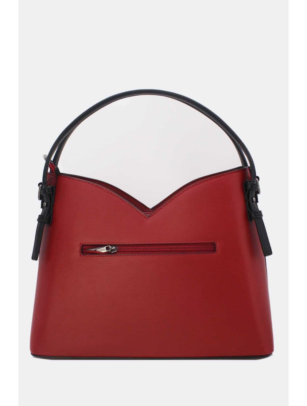 Sac Seau Structuré à Découpe Géométrique avec Double Anse 25B-6399-Red/Black — vue 3