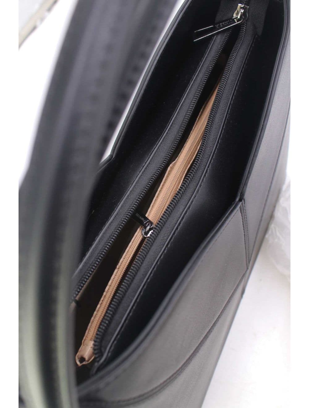 Sac Seau Structuré à Découpe Géométrique avec Double Anse 25B-6399-Noir — vue 5