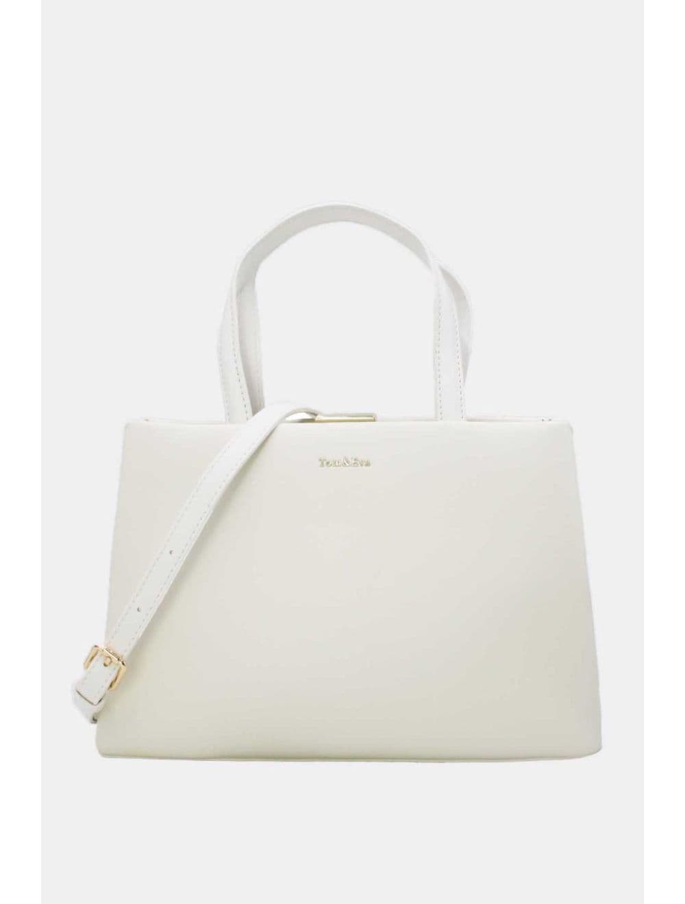 Sac à Main effet Cuir Classique 25B-6418-Blanc
