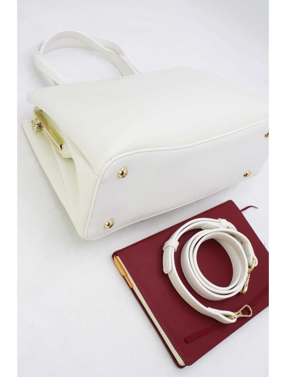 Sac à Main effet Cuir Classique 25B-6418-Blanc — vue 4