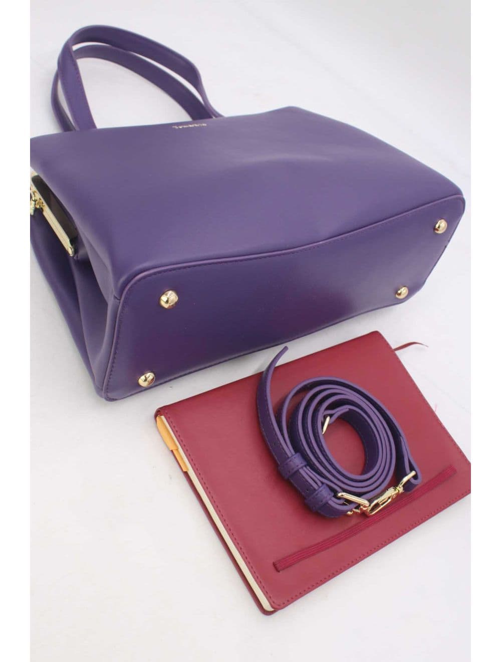 Sac à Main effet Cuir Classique 25B-6418-Violet — vue 4