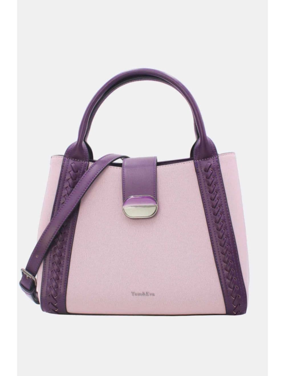 Sac à Main effet Cuir d'agneau 25B-6424-Violet