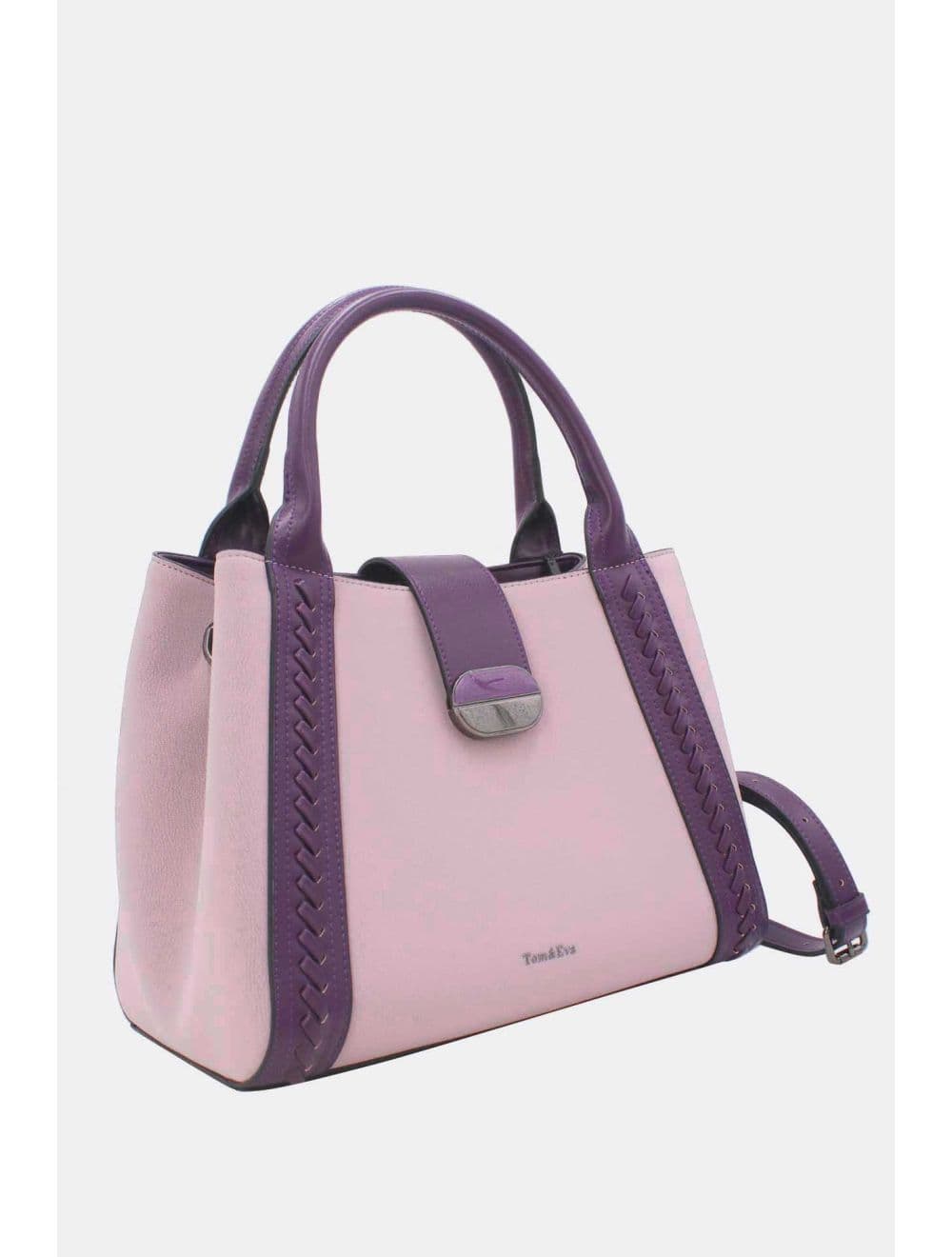 Sac à Main effet Cuir d'agneau 25B-6424-Violet — vue 3