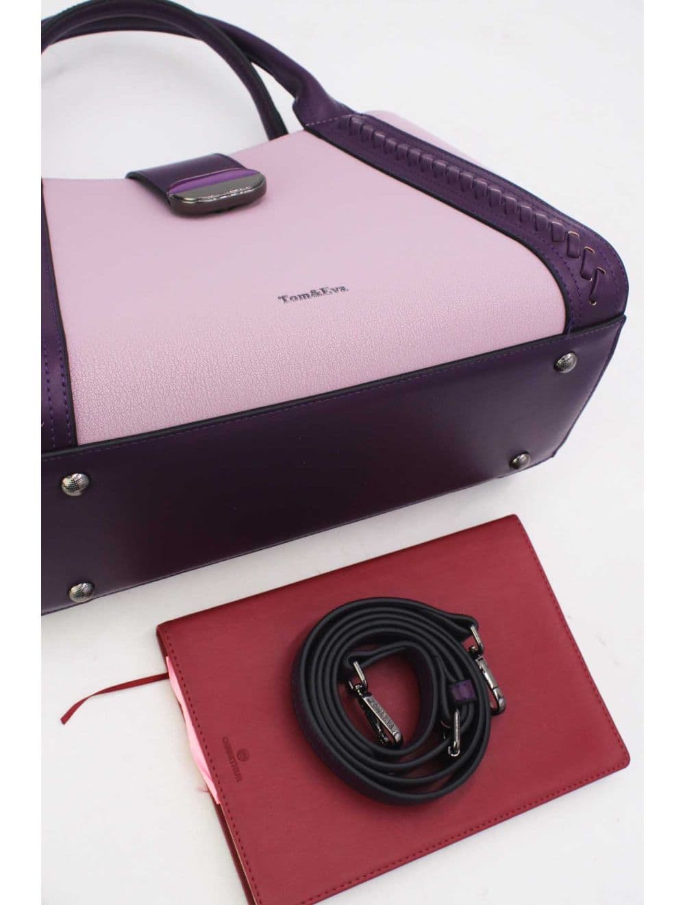 Sac à Main effet Cuir d'agneau 25B-6424-Violet — vue 5