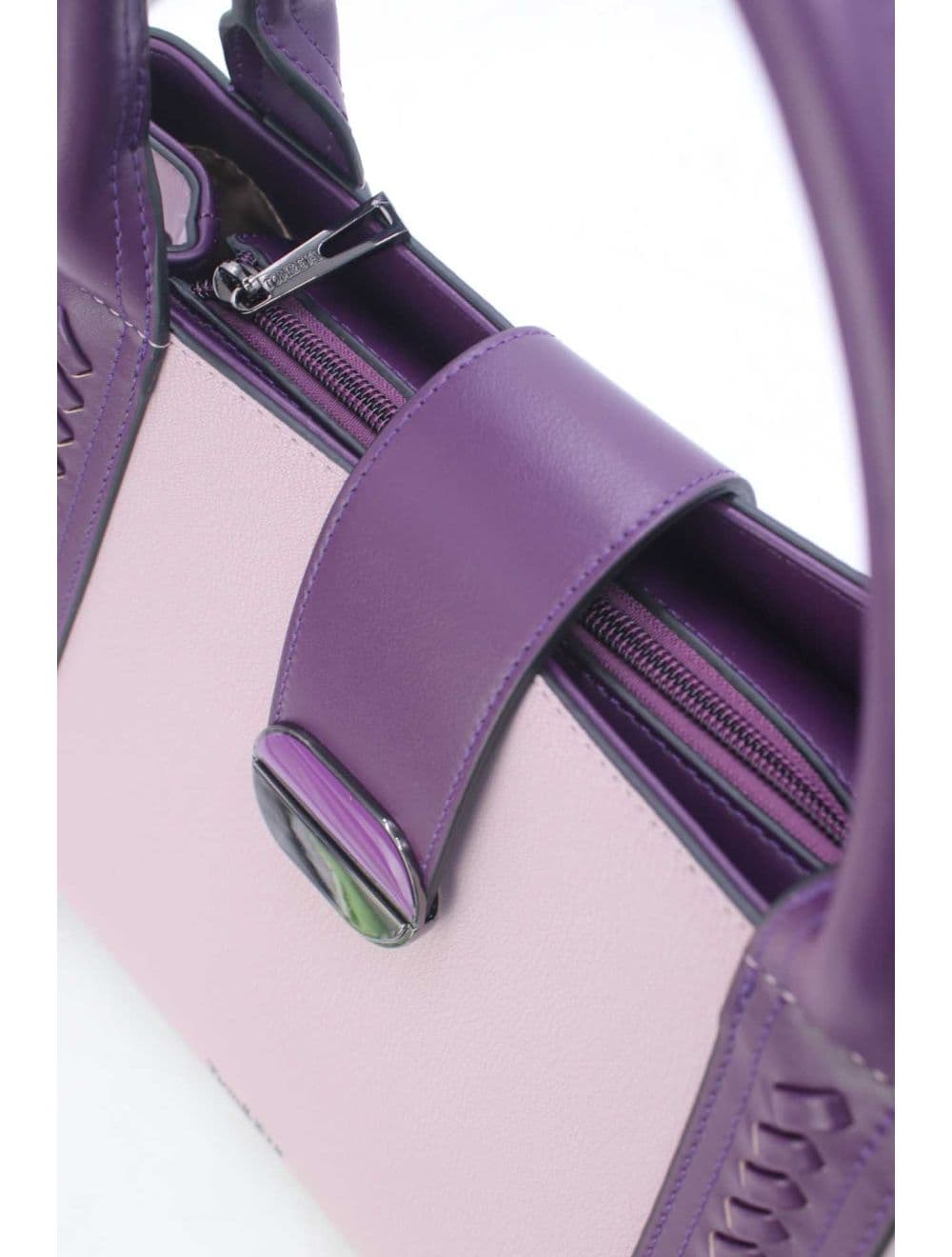 Sac à Main effet Cuir d'agneau 25B-6424-Violet — vue 6