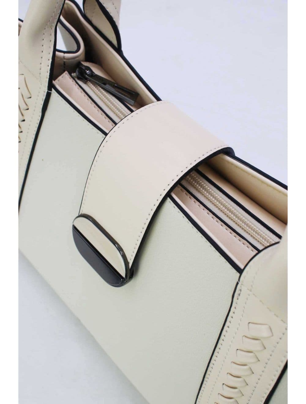 Sac à Main effet Cuir d'agneau 25B-6424-Beige — vue 5