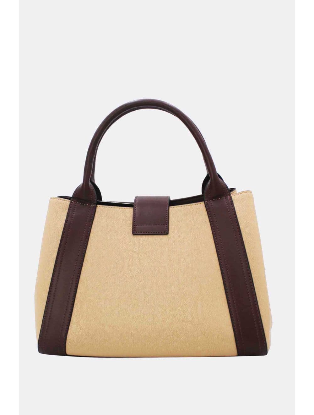 Sac à Main effet Cuir d'agneau 25B-6424-Khaki/Coffee — vue 3