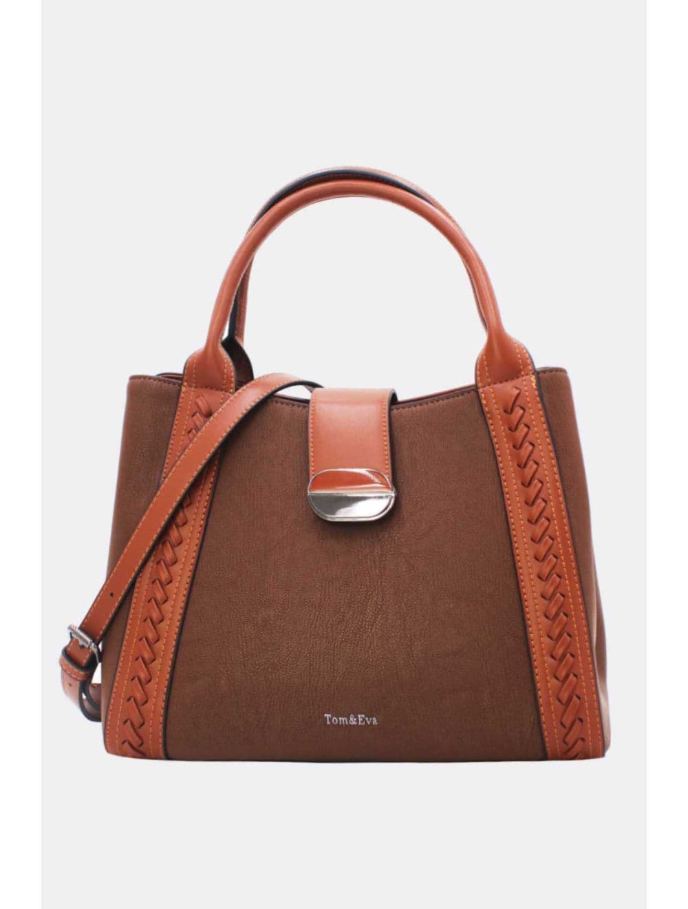 Sac à Main effet Cuir d'agneau 25B-6424-Café