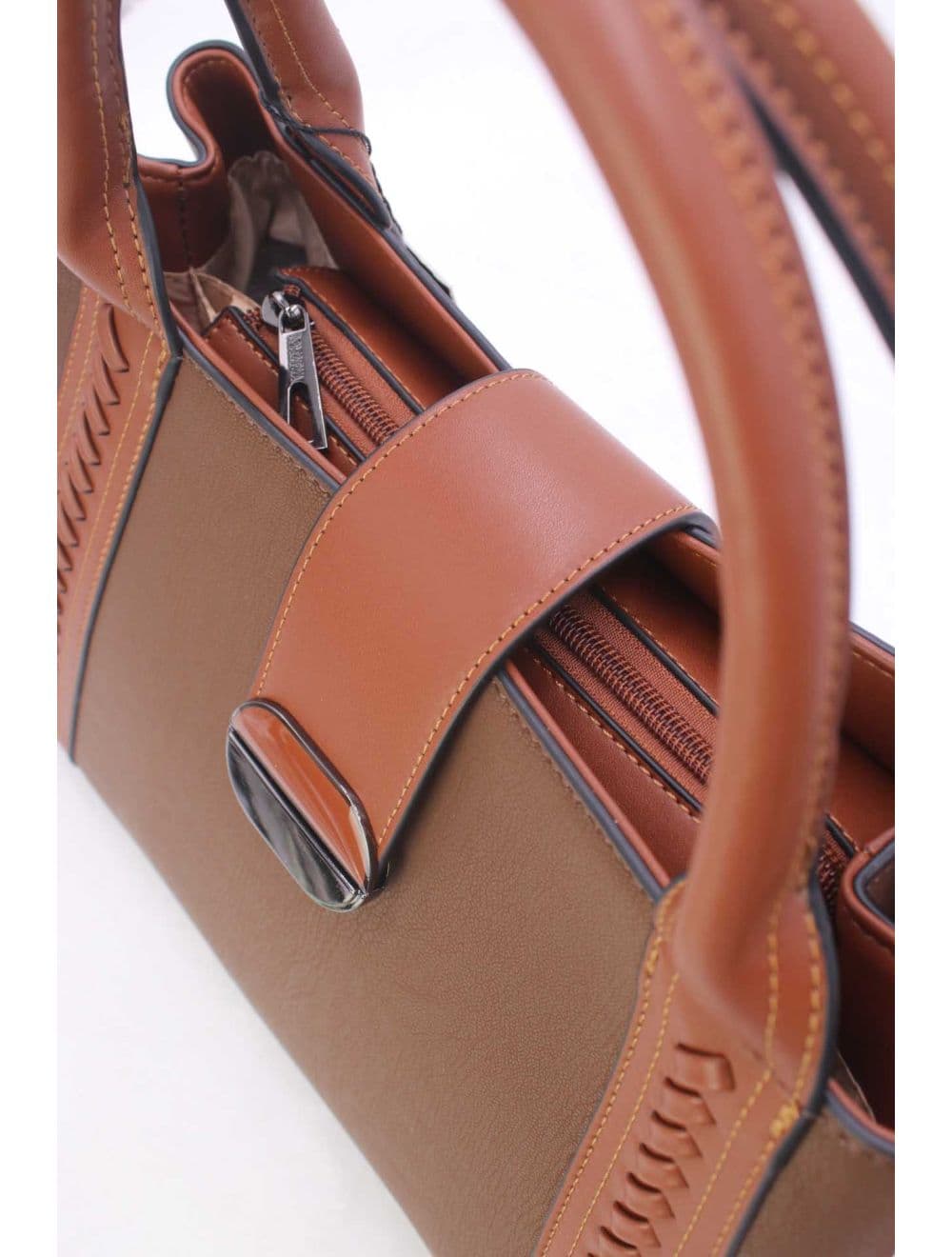Sac à Main effet Cuir d'agneau 25B-6424-Café — vue 5