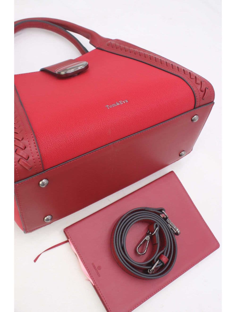Sac à Main effet Cuir d'agneau 25B-6424-Bordeaux — vue 4