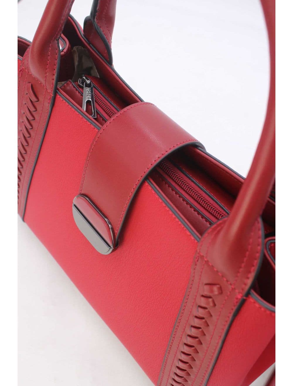 Sac à Main effet Cuir d'agneau 25B-6424-Bordeaux — vue 5