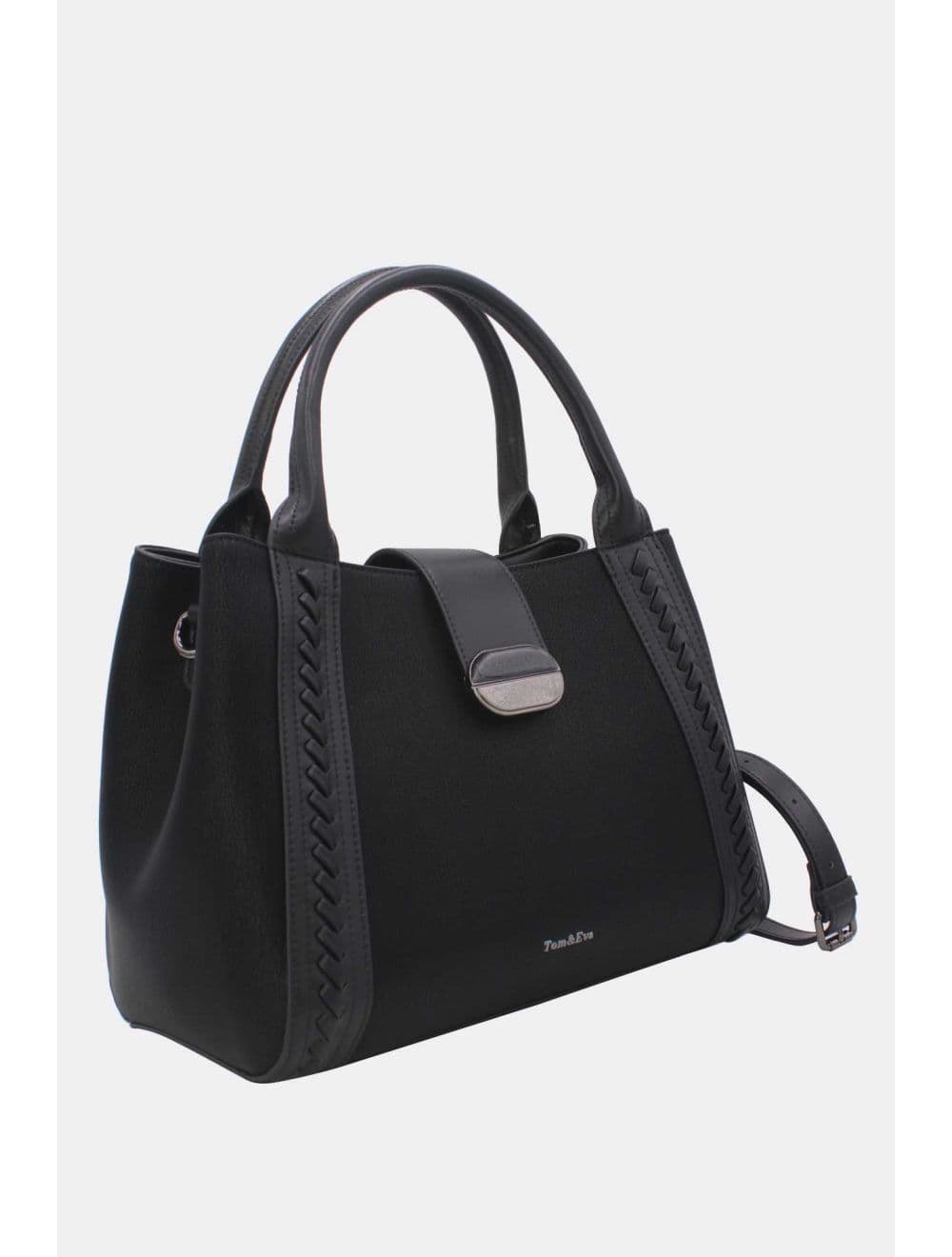Sac à Main effet Cuir d'agneau 25B-6424-Noir — vue 2