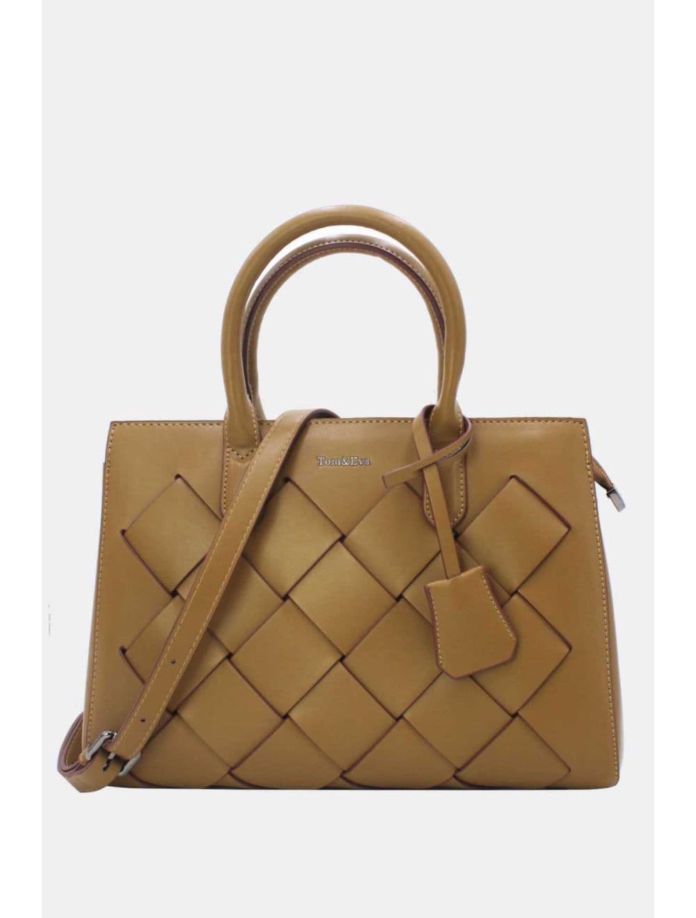 Sac à Main Tressé Avec Pendentif 25B-6398-Taupe