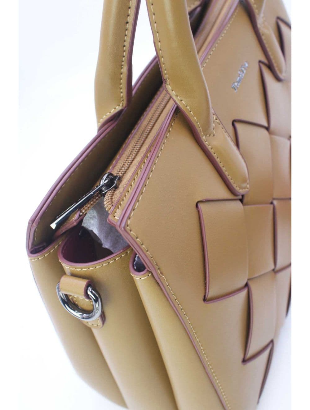 Sac à Main Tressé Avec Pendentif 25B-6398-Taupe — vue 5