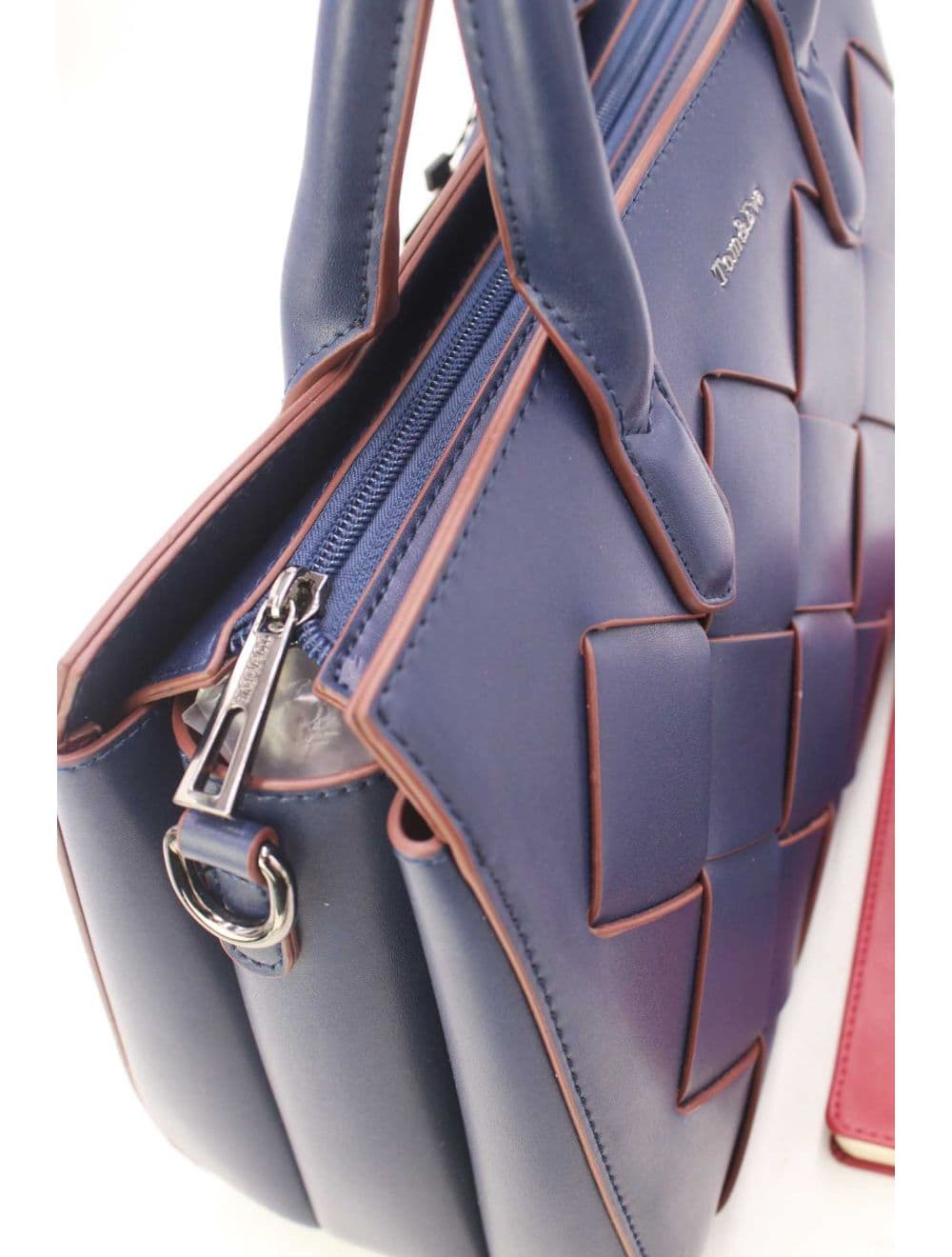 Sac à Main Tressé Avec Pendentif 25B-6398-Bleu — vue 5