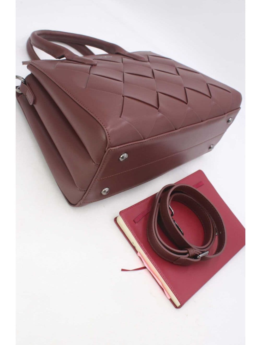 Sac à Main Tressé Avec Pendentif 25B-6398-Café — vue 4