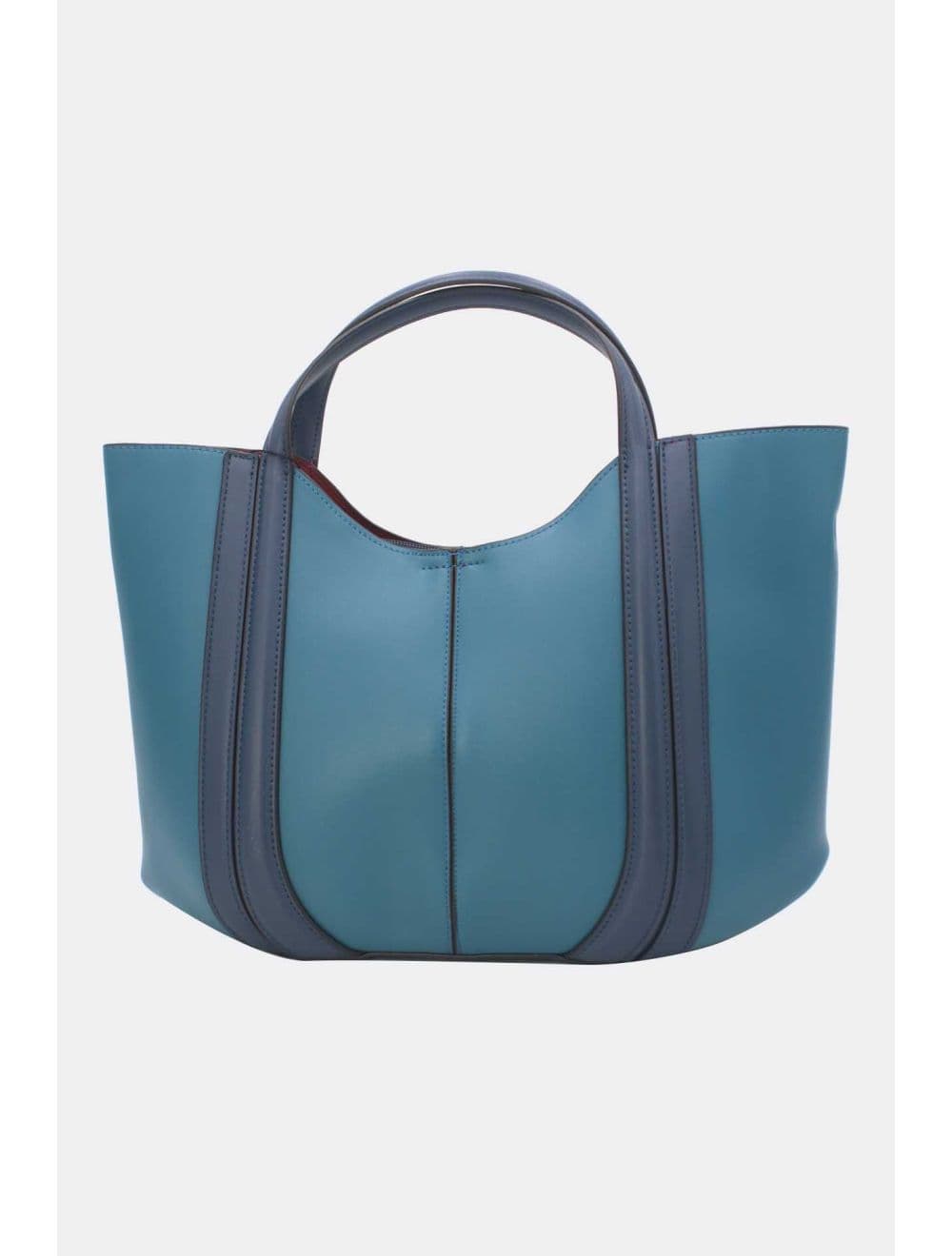Sac à Main Effet Cuir Chic 25B-6374-Bleu — vue 3