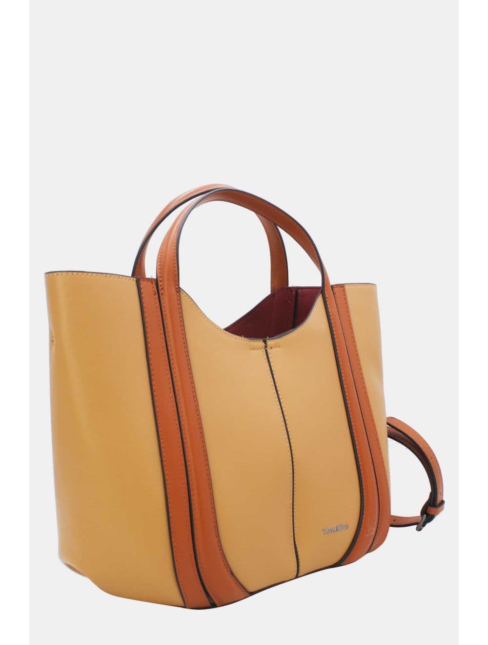 Sac à Main Effet Cuir Chic 25B-6374-Apricot/Brown — vue 2