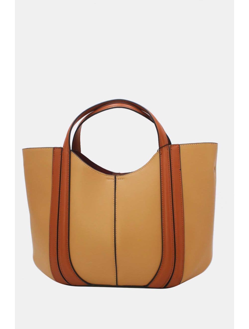 Sac à Main Effet Cuir Chic 25B-6374-Apricot/Brown — vue 3