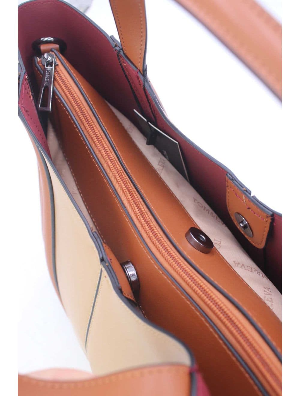 Sac à Main Effet Cuir Chic 25B-6374-Apricot/Brown — vue 5