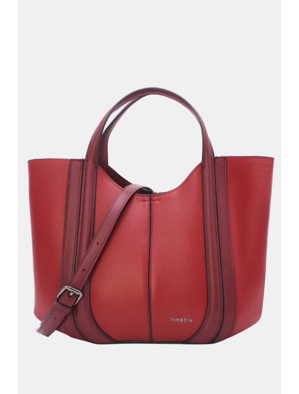 Sac à Main Effet Cuir Chic 25B-6374-Bordeaux