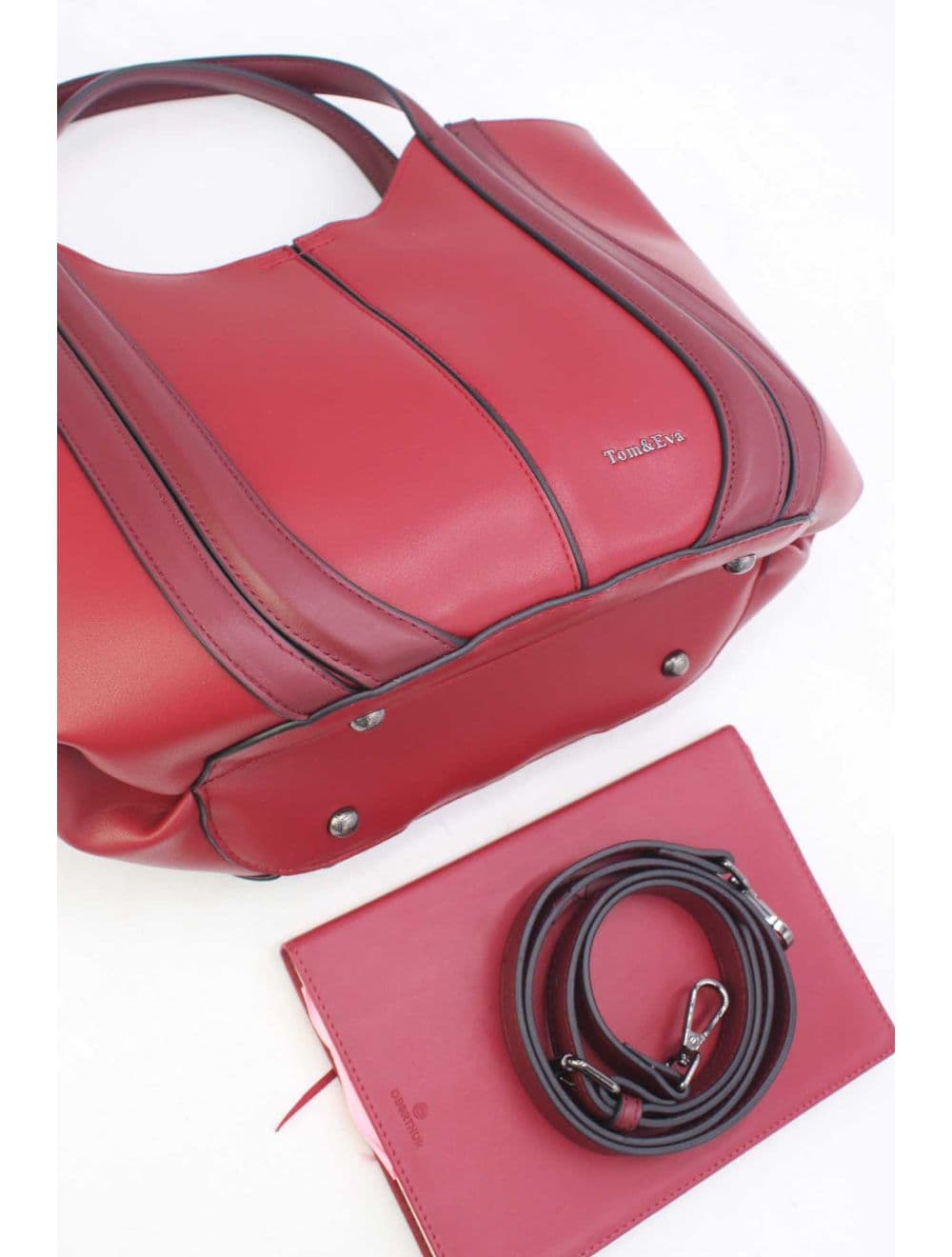 Sac à Main Effet Cuir Chic 25B-6374-Bordeaux — vue 4