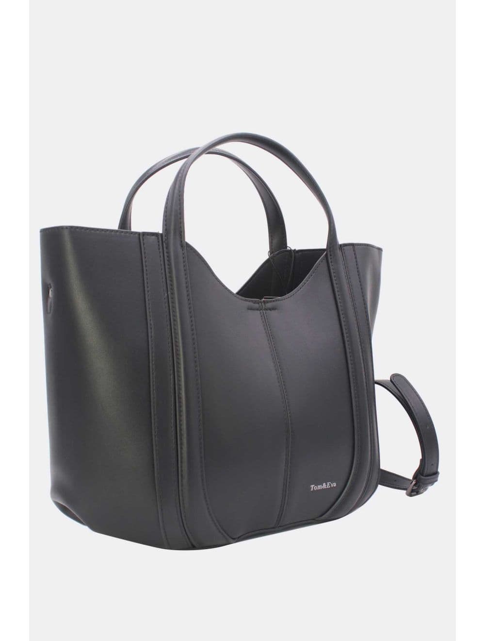Sac à Main Effet Cuir Chic 25B-6374-Noir — vue 2