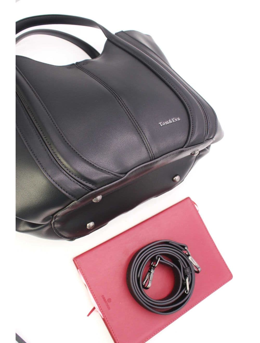Sac à Main Effet Cuir Chic 25B-6374-Noir — vue 4