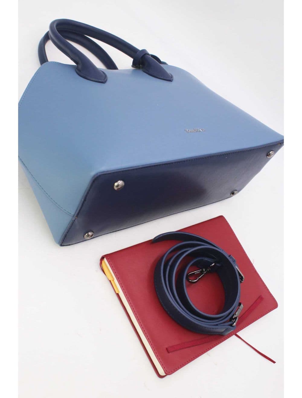 Sac à Main Effet Cuir Avec Pendentif 25B-6368-Bleu — vue 4