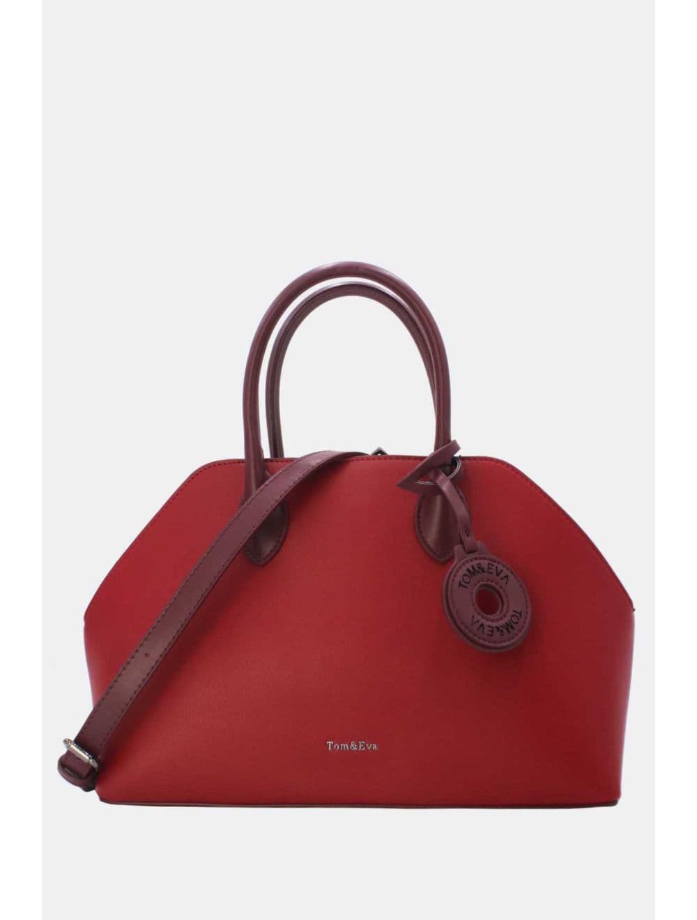 Sac à Main Effet Cuir Avec Pendentif 25B-6368-Burgundy