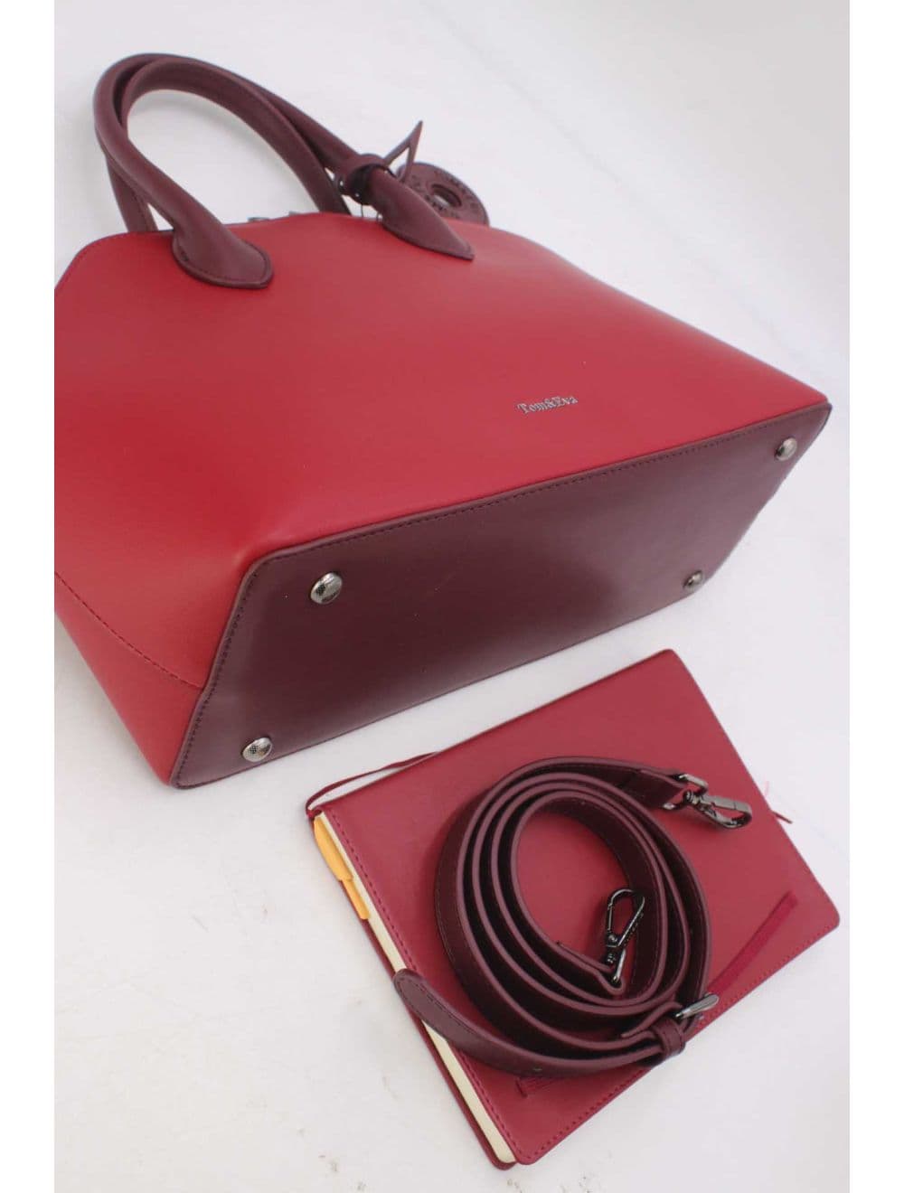 Sac à Main Effet Cuir Avec Pendentif 25B-6368-Burgundy — vue 4