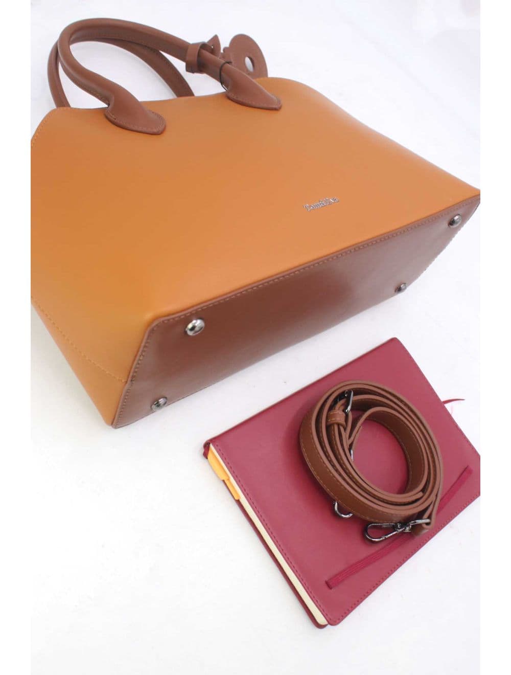 Sac à Main Effet Cuir Avec Pendentif 25B-6368-Brun — vue 4