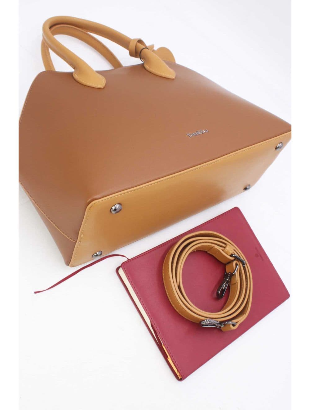 Sac à Main Effet Cuir Avec Pendentif 25B-6368-Café — vue 4