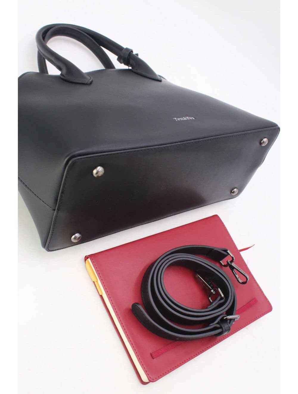 Sac à Main Effet Cuir Avec Pendentif 25B-6368-Noir — vue 4