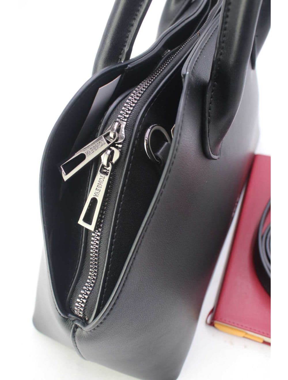 Sac à Main Effet Cuir Avec Pendentif 25B-6368-Noir — vue 5