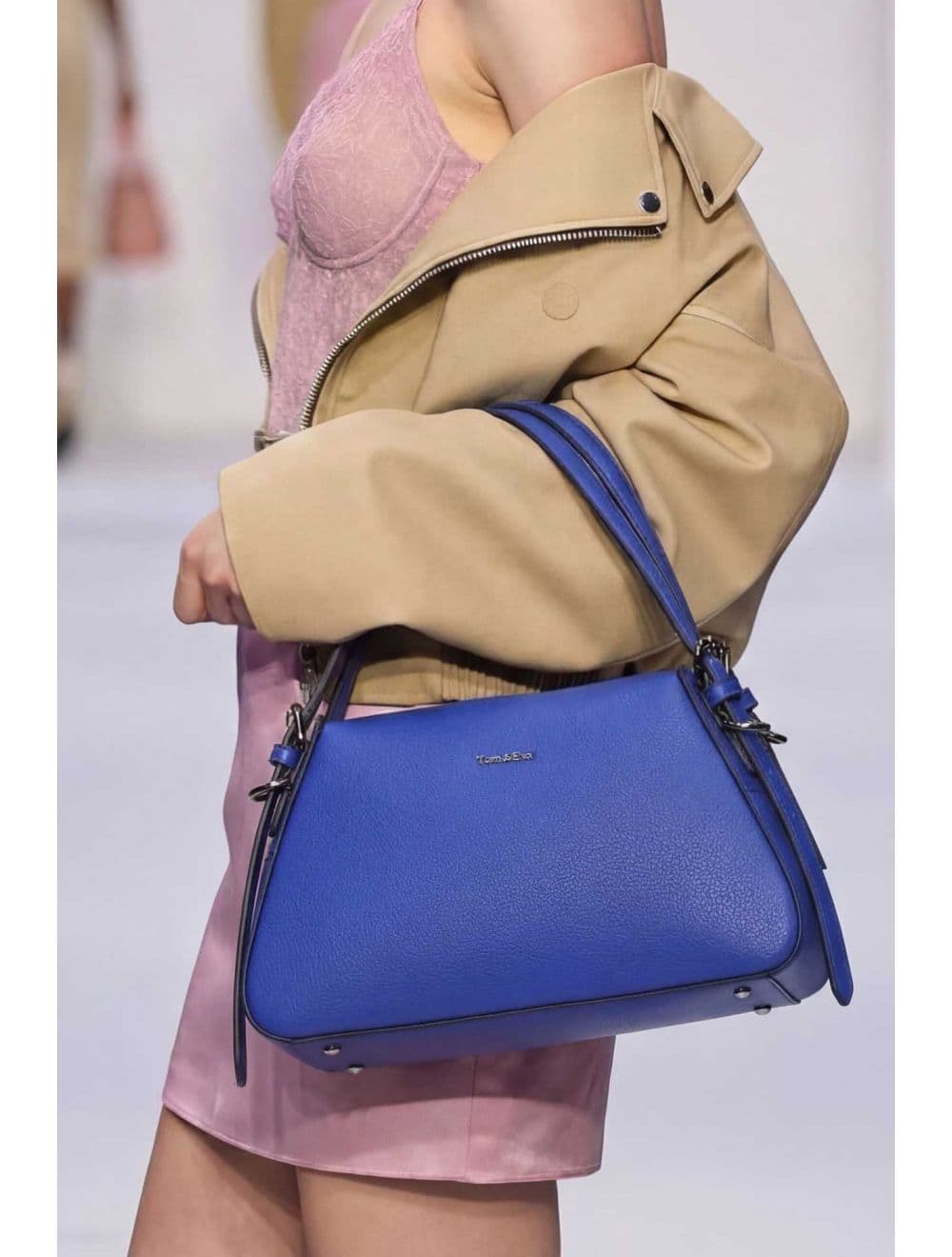 Sac à Main Effet Cuir Chic 25B-6293-Bleu — vue 6