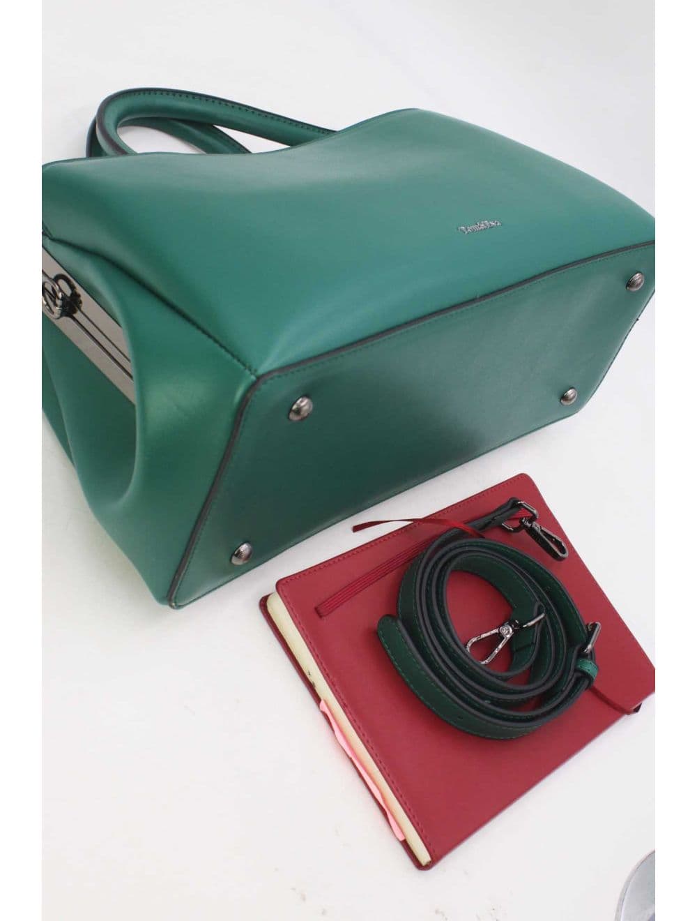 Sac à Main Effet Cuir Classique 25B-6400-Vert — vue 4