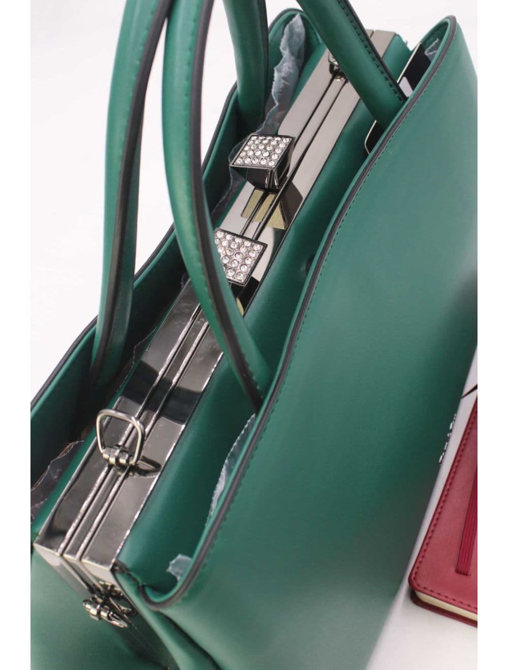 Sac à Main Effet Cuir Classique 25B-6400-Vert — vue 5
