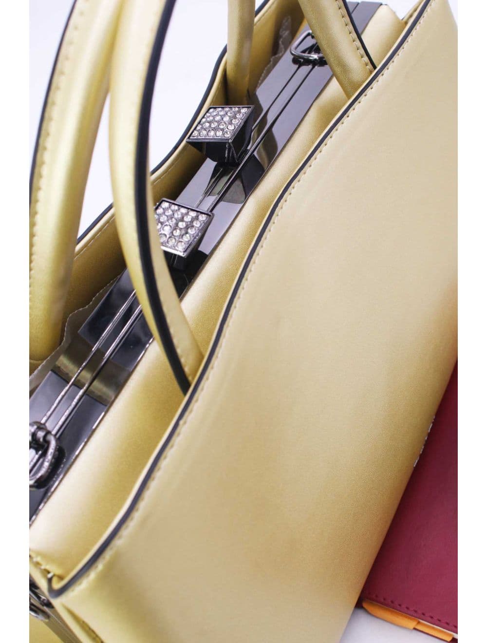 Sac à Main Effet Cuir Classique 25B-6400-Doré — vue 5