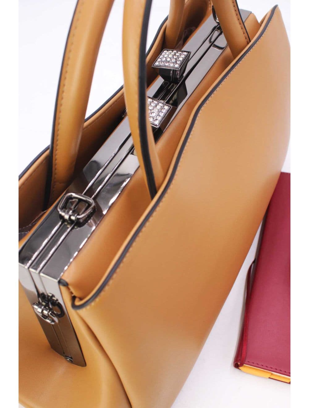 Sac à Main Effet Cuir Classique 25B-6400-Kaki — vue 5